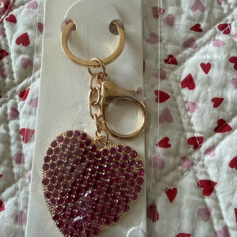 Gold and Pink Heart Keychain All accessories on page 1 for $8 or 3 for $20